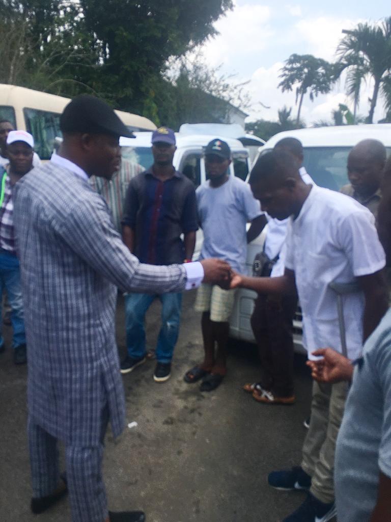 EMPOWERMENT: SENATOR GERSHOM BASSEY CONTINUES IN HIS SUPPORT TO CONSTITUENCY, AS HE DOLES OUT MORE MINI-BUSES. 