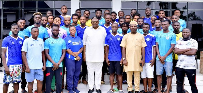 GOV. OTU DOUBLES SUBVENTION FOR ROVERS FOOTBALL CLUB. 