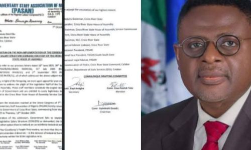PARLIAMENTARY STAFF ASSOCIATION OF NIGERIA (PASAN) ISSUES 7-DAY ULTIMATUM TO CROSS RIVER GOVERNMENT OVER NON-IMPLEMENTATION OF CONLESS